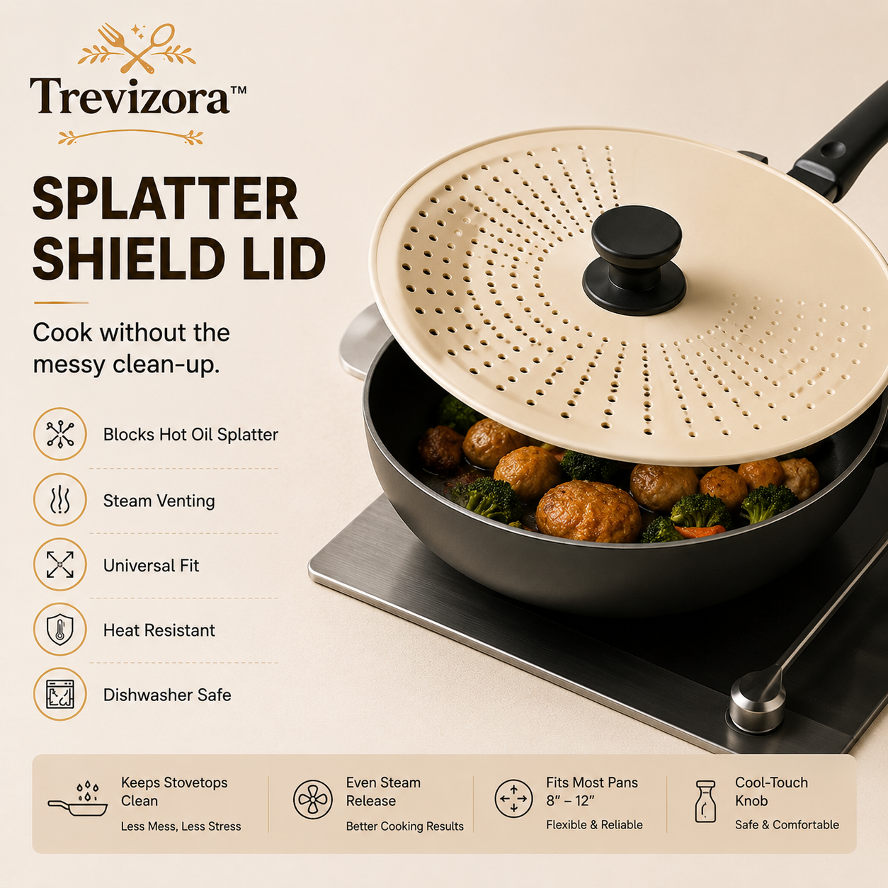 Trevizora SteamGuard Splatter Shield Lid